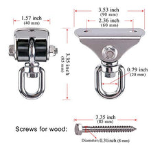 Besthouse 2 Pezzi Gancio per Soffitto, SUS304 Acciaio Inossidabile, Muto, Gancio per soffitto Suspension,4 Viti per Legno, Yoga, Amaca, Sacco da Boxe, capacità di Carico Fino a 400Kg