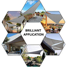 Eterbiz - Tenda parasole a vela, 3 x 3 x 3 m, triangolare, resistente all'acqua, per giardino, cortile, 95% blocco UV con corda (grigia)