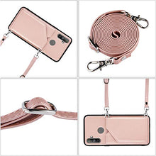 Lanyard - Custodia per carte di credito Oppo Realme C3, colore: oro rosa