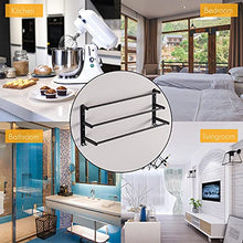 KES Portasciugamani Bagno 60 CM Portasciugamani da Parete con 2 Ganci Porta Salviette 3-Tiers Porta Asciugamano Alluminio Porta Nero, BTH400S60DG-BK