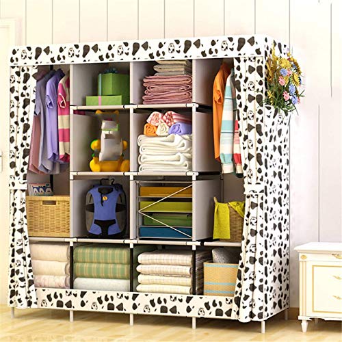Armadio Scaffali per Stoffa per La Casa Armadio per Dormitorio Rinforzato con Ripiani Pieghevoli per Soggiorno, Camera da Letto (Size:170 * 167 * 39cm; Color:C)
