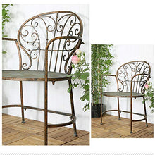 Panchine da giardino in metallo panchine da terrazzo,Panca da balcone per interni con sedile per decorazione da patio retrò,Sedia portico panchina parco con schienale,Doppia panca per il tempo liber