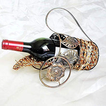FAGavin Cremagliera del Vino Rattan Cremagliera del Vino Decorazione da Tavolo Vino Rack Controsoffitto in Rattan Accessori for Il Vino Decorazione della Casa in Bronzo