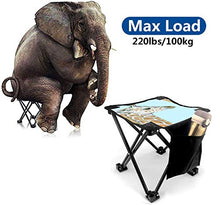 liang4268 Sgabello da Campeggio Giraffe Face Folding Camping Stool Lightweight Chairs Portable Seat for Adults Fishing Hiking Gardening And Beach with Carry Bag