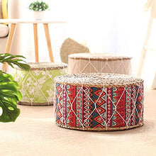 RUYII Decration del Cuscino di Tatami della Stuoia di Seduta della Sedia di Yoga del Pavimento del Cuscino Fatto A Mano del Tessuto Rotondo della Paglia 2PCS,H-40cm