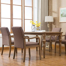 zvcv Sedie da scrivania Sedie da Pranzo/Laterali in Legno con Braccio, Sedia da Reception con Accento per Il Tempo Libero Imbottita in Tessuto Contemporaneo, Cachi
