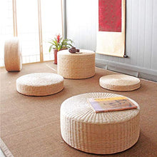 LTINN Cuscino da Pavimento in Tatami, Cuscino per Seduta Naturale, Fatto a Mano, Cuscino in Paglia Intrecciata Rotondo per sedili da Giardino per la Decorazione della Sala da Pranzo