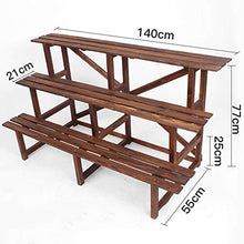 Ripiano in Legno massello a 3 Piani trapezoidale con ripiano for Piante, ripiano for fioriere (Size : 140cm)