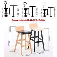 yunyu Sedia Ufficio,Sgabello Alto da Bar in Stile Unico, Altezza 65 cm (25 Pollici), Struttura in Legno massello, Cuscino in Pelle Artificiale, Vernice in Legno, per ristoranti, Bar, caffè, Reception