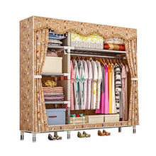 XuQinQin Cloth Armadio, Assemblea Cloth Armadio Guardaroba Semplice Matrimoniale Grande Assemblea Armadio Bold Ispessito Steel Pipe Armadio (Size : 125x46x128cm)