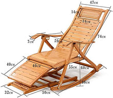 Sedia Lounge Sedia Regolabile Chaise Reclinabile Bamboo Sedia a Dondolo Pieghevole Pieghevole Sedia a Sdraio Portatile per Giardino Prato a Sdraio Backyard