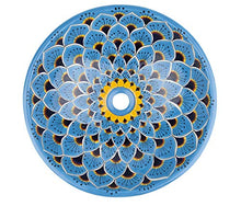 Casandra - Lavandino Talavera in turchese, modello Cerames, 44 x 13,5 cm, con sfera messicana
