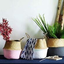 Haude - Cestino in rattan, 16 x 22 x 20 cm, ideale per la casa, il giardino, colore: Rosa grigio