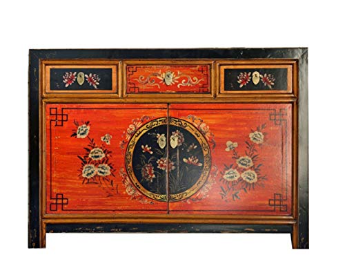 OPIUM OUTLET Comò cassettiera credenza consolle Credenza mobili Armadio Matrimonio armadietto Cinese Asiatico Orientale Antico Vintage Shabby-Chic Comodini Cinesi Camera da Letto