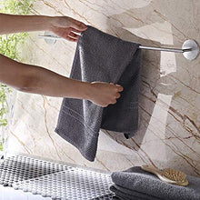 Portasciugamani singolo premium moderno con base rotonda (50 cm) - Finitura spazzolata, realizzato in acciaio inossidabile, resistente all'acqua e alla ruggine, montato a parete, facile da installare