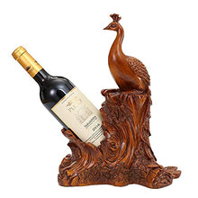 BLMDX Vino cremagliera di buon auspicio pavone vino casa soggiorno vino armadio decorazione display resina vino cremagliera marrone