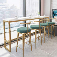 TRGCJGH Sgabello da Bar in Flanella Dorata Sgabello Alto in Ferro Battuto in Stile Minimalista Moderno con Schienale Comodo Cuscino,A