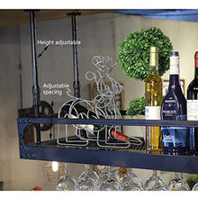 Portavini Portabottiglie in Ferro Battuto A Soffitto, Altezza E Spaziatura Regolabili, Supporto per Calice Sospeso, Espositore per Espositore per Portabottiglie da Bar (Size : 80cm)