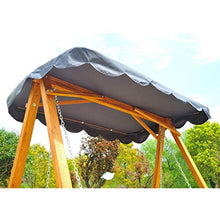 miozzi Dondolo da Giardino 3 Posti in Legno con Baldacchino Swing Blu