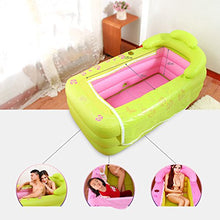 JZM Vasca da Bagno Gonfiabile,Vasca Gonfiabile Pieghevole Portatile del PVC Adulto con La Pompa di Aria per La Stazione Termale del Bagno della Famiglia,Green