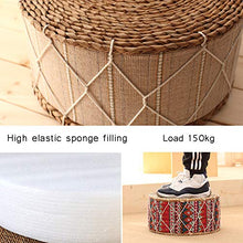 RUYII Decration del Cuscino di Tatami della Stuoia di Seduta della Sedia di Yoga del Pavimento del Cuscino Fatto A Mano del Tessuto Rotondo della Paglia 2PCS,H-40cm