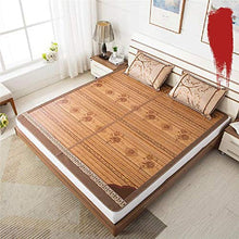 Tappeto in bambù, estivo in bambù, pieghevole, double face, estivo, seta di ghiaccio, sedili in rattan a doppia densità, tappetino per climatizzazione, senza ardiglione naturale, 1,8 x 2,0 m