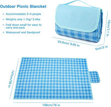STKASE® Coperta da Picnic,Coperta Telo Picnic Impermeabile Grande Pieghevole Portable Tre Strati Picnic Stuoie per Spiaggia Campeggio Giardino, Cotone e PEVA,145 * 200CM