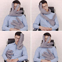 Wan&ya Poggiatesta da Viaggio Portatile con Cuscino in Peluche con 5 modalità di Sonno, Diversi Modi per supportare Comodamente la Testa e Il Collo, per i Viaggi e la casa,Rosa