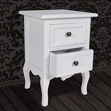 Comodino con 2 Cassetti, Set di 2 Pezzi Comodini in MDF, Comodino Piccolo Organizzatore da Letto, Design Moderno, Bianco, 34.5 x 30 x 49 cm