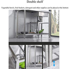 LXLH Panca da Giardino Lavello Professionale freestanding in Acciaio Inox con Supporto, Lavello Singolo da Cucina con banco da Lavoro e ripiano portaoggetti, Lavello Pratico per ristoranti, cucin