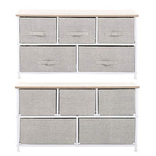 Longzhuo Cassettiera a 5 cassetti, Cassetto in Tessuto Staccabile a 5 cassetti Struttura in Ferro Camera da Letto Soggiorno Organizer Scaffale