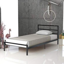 WGYDREAM Letto Letto Singolo con Struttura in Metallo Massello Nero con Testata Letto Singolo con Testiera Ampio Spazio di Archiviazione per Adulti Bambini Bambini, 90 X 200 Cm