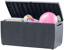 Scatole di storage ideale, scatole di stoccaggio all'aperto, sguardo rattan un favoloso design, posti a sedere e le esigenze del giardino,Grey