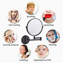 AJH Specchio per Il Trucco da Parete, ingrandimento 1X / 5X, Specchio da Bagno Specchio cosmetico da Trucco 360 e Girevole Estensibile per Hotel da Bagno, Rame Nero per s