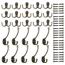 PietyPet 25 Pezzi Ganci Appendiabiti Doppio Polo Accappatoio Gancio Rustico Gancio Asciugamano Gancio retrò Appendiabiti a Parete Gancio per Cappelli Cappelli Abbigliamento Retro