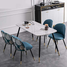 WYBW Home Sedia da pranzo, Set di sedie da pranzo Sedile imbottito morbido con gambe in metallo Sedie da cucina per soggiorno Reception Ufficio Sedia patchwork in pelle ricamata,C,6