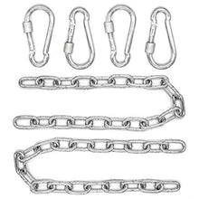 AMANKA 2X 50cm Catena per Sedia Appesa Fino a 230kg - 4 Moschettoni - Sospensione Altalena Amaca