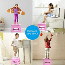 KOLOSM Sgabello Pieghevole da Bagno Sgabello del Passo Pieghevole per Adulti e Bambini Heavy Duty Portatile Pieghevole Pieghevole Sgabello Cucina Giardino Bagno Steping Sgabelli (Color : Pink)