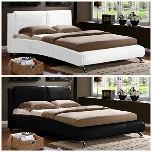 Letto matrimoniale 227x174 moderno bianco nero in ecopelle trapuntato piedini letti camere I