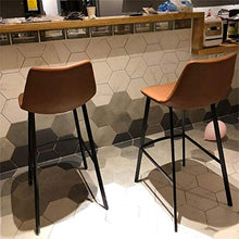 BDLYZ Yxsd - Sgabello da bar in metallo, seduta in ecopelle, schienale ergonomico, per la colazione e la cucina (dimensioni: altezza seduta 75 cm)