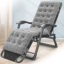 Olz Sedia reclinabile per Esterni Zero Gravity con Cuscino in Cotone Grigio a Scacchi e bracciolo massaggiante, Sedia a Sdraio Regolabile Extra Larga per Patio Giardino Piscina, Supporto 400 kg
