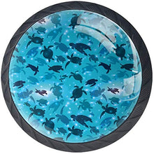 Modello Tartaruga Blu Acqua Pomelli per Porta Set di 4 Pomelli per Mobili Manopole per Cassetti Cucina Armadio Vetro