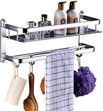 HYJMJJ Great Coat Ganci, Piazza Spazio Silver Frame in Un Solo Strato in Alluminio, Il Tipo di aspirazione Non perforare Mensola for Bagno, 5 Pezzi Mobile Hook Tieni la Grande Vita.