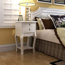 Comodino con 2 Cassetti, Comodino con cassetto Bianco in MDF, Adatto per Camera da Letto, 40 x 30 x 68 cm