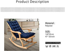 Lovemorebuy - Cuscino per sedia a dondolo da giardino, antiscivolo, con laccetti per schienali, cuscini per sdraio da cortile, pieghevole, in memory foam (blu navy-120 x 48)