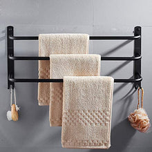 VBARV Portasciugamani a Tre Strati per Bagno in Acciaio Inossidabile - Tessuto Doccia per Bagno e Gancio portasciugamani Nero Porta Asciugamani da Bagno punzonato Gratuito Portapacchi Creativo
