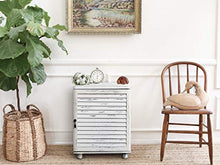 Rebecca Mobili Mobile in Legno con 1 Anta, Paulownia, Bianco Shabby, 52x40x25 cm