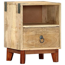 vidaXL Comodino Comodino Tavolino da Notte Solido Robusto Resistente Pratico Comodo Utile Armadietto 40x30x52 cm in Legno Massello di Mango Grezzo