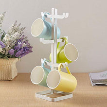 Zghaly Clangxayg-jujn Portabottiglie, Holder Mug Albero, cremagliera di Vetro di Vino, Cucina Organizzatore Accessori, Contiene 6 Coppe, Stand Domestica Bagagli, Bianchi e Neri. Portabottiglie Vino,