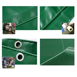 MTYLX Telo Multiuso per Esterni, Telo Verde Resistente in Materiale Spesso Impermeabile, Grande Tenda a Baldacchino, Barca, Copertura per Piscina 500G / M²,un,5X7M
